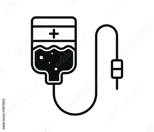 IV bag icon isolated on white background. Blood bag icon. Donate blood concept. The concept of treatment and therapy, chemotherapy. Color set icons. Vector Illustration