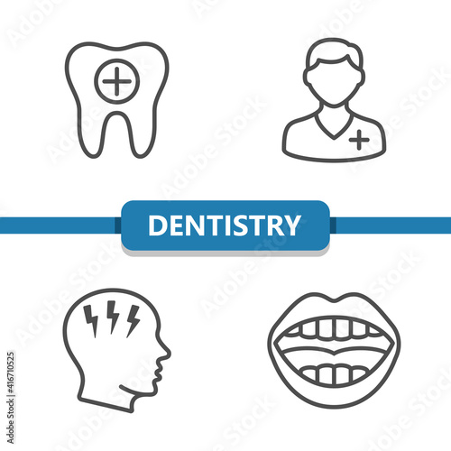 Dentistry - Dentist, Tooth, Toothache, Mouth Icons