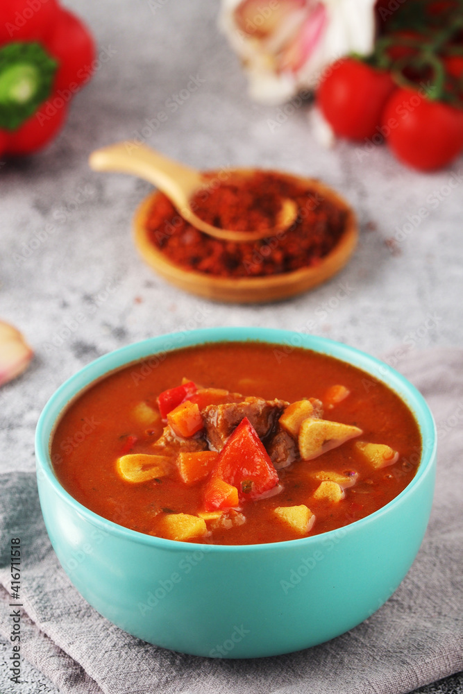 Traditional Hungarian meat stew - Goulash Traditional Hungarian meat stew - Goulash