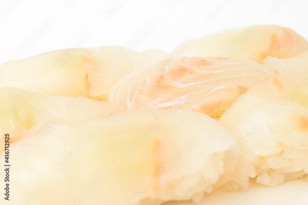 Flatfish sushi on white background Flatfish sushi on white background