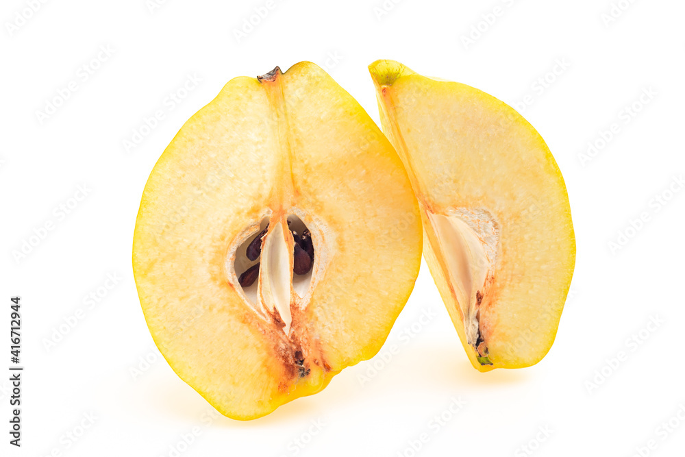 beautiful quinces isolated on the white background beautiful quinces isolated on the white background