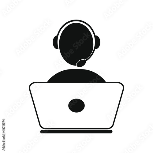Call center, hotline flat vector illustrations. Office workers with headsets. Customer support department staff, telemarketing agents. Multiethnic, diverse team.
