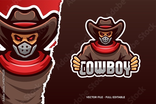 Cowboy E-sports Game Logo Template