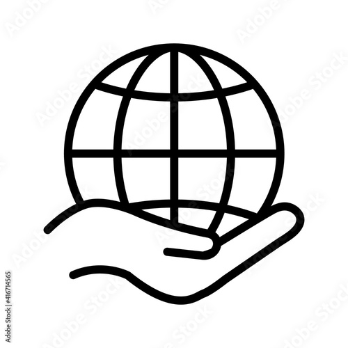 Eco environment icon in flat style isolated on white background.  Saving the planet and ecology friendly concept. Vector illustration for graphic design, logo, Web, UI, mobile app