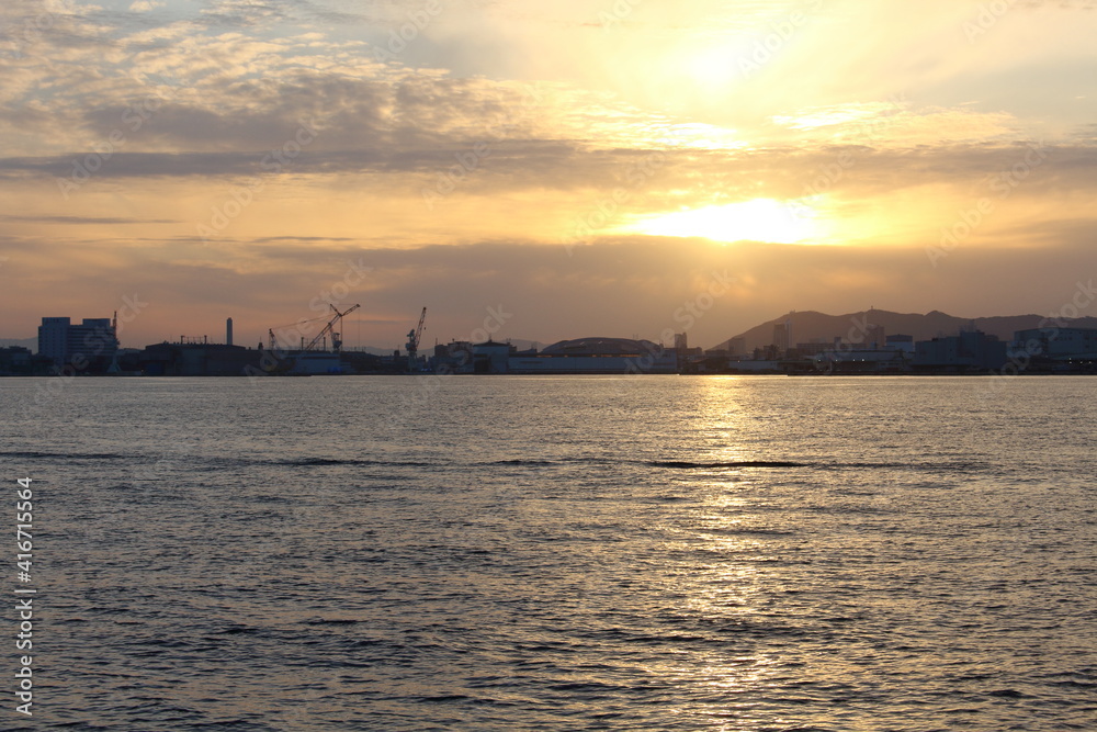 神戸港の夕景 The sunset from Kobe Port