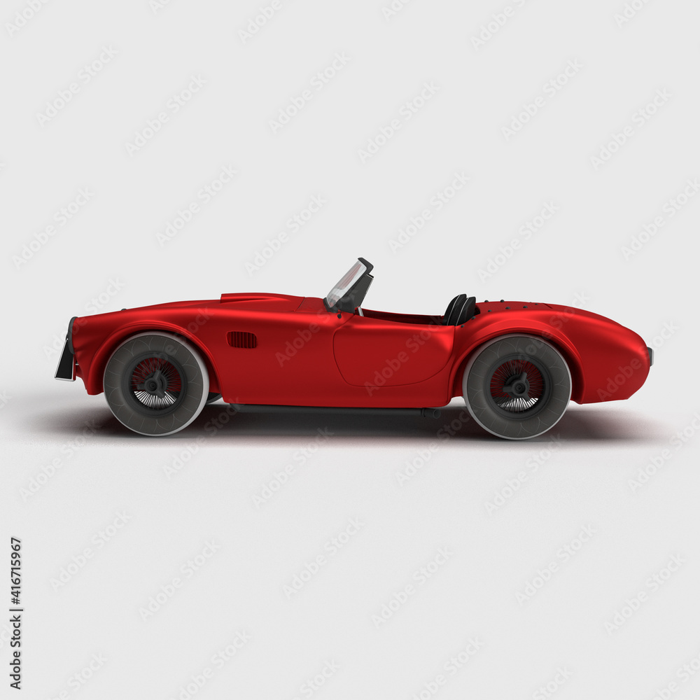 roadster car on white background