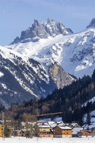 Peak of Gross Spannort of the Uri Alps seen from Engelberg, Canton Oberwalden, Switzerland