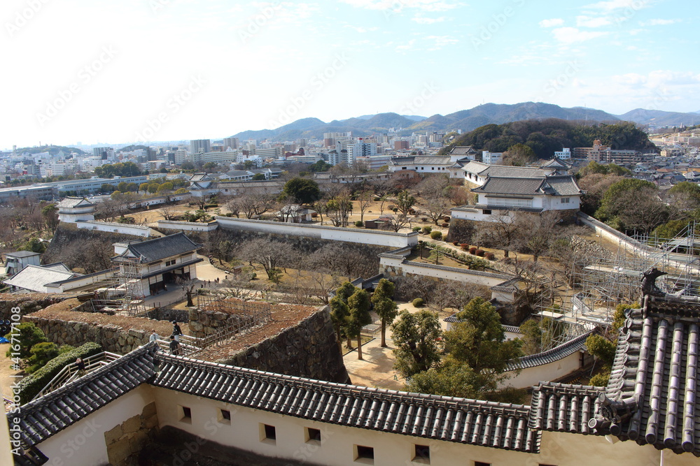 Fototapeta premium 姫路城 城内 曲輪 白鷺城 Himeji Castle Shirasagi Castle inside