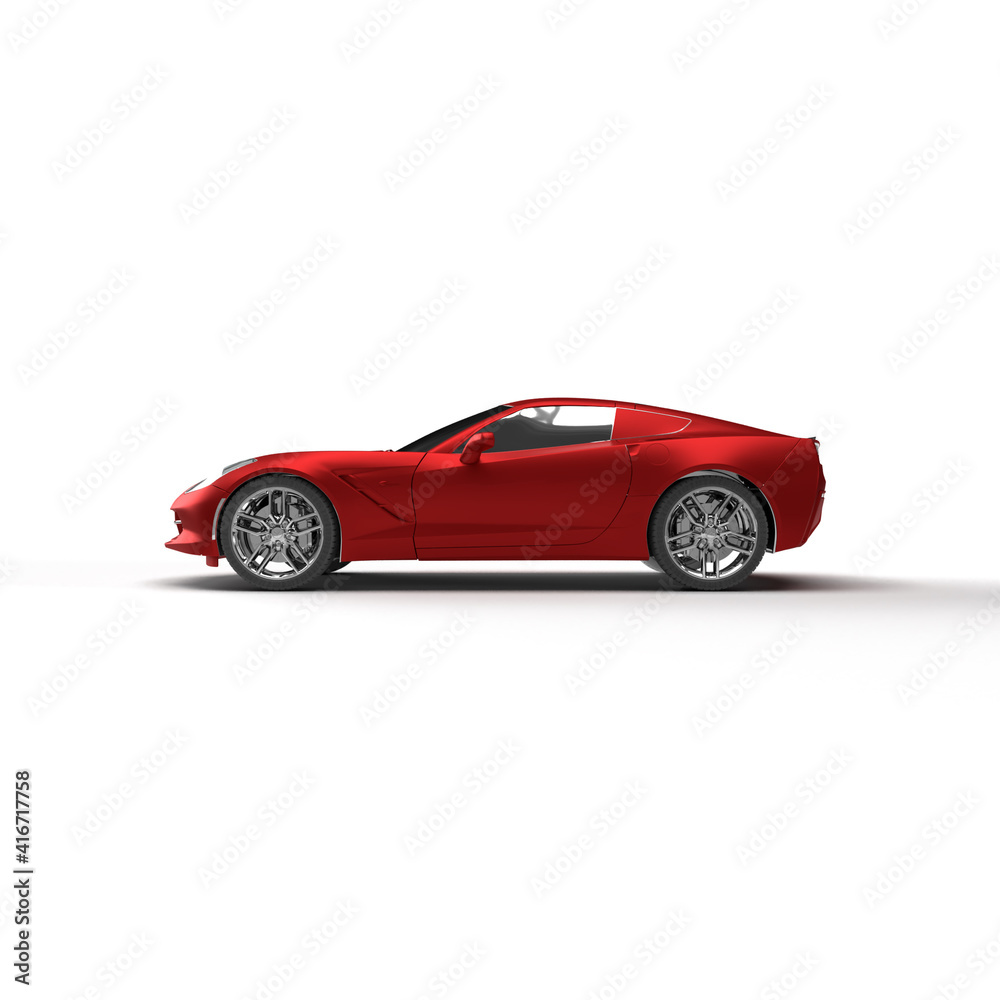 red sports car on white background