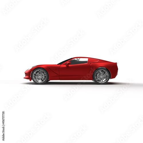 red sports car on white background © amipukullima