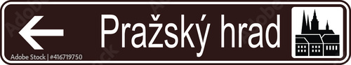 Obraz na płótnie Wegweiser zur Prager Burg (Vektor) w salonie