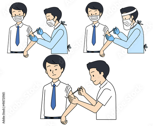 予防接種を受ける男性
