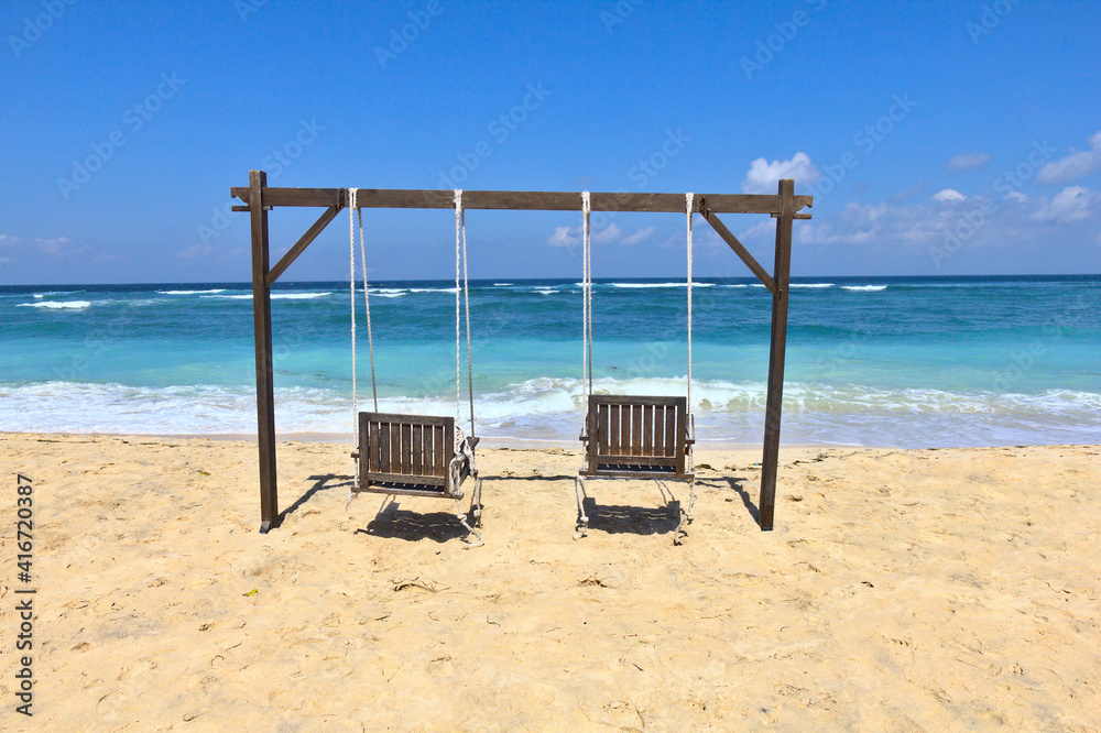 Swing in a beach in Bali, Indonesia Swing in a beach in Bali, Indonesia