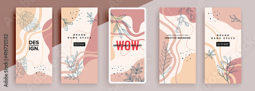 Trendy editable template for social networks stories, vector illustration. Design backgrounds for social media.