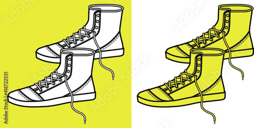 SHOE, fashion flat sketch vector