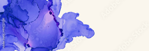 Alcohol ink vector texture banner. Fluid ink abstract background.