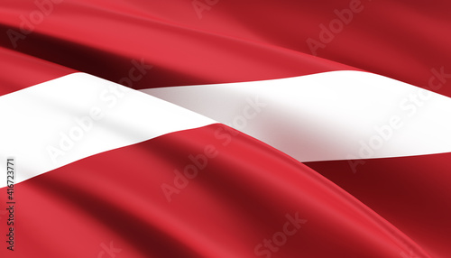 Flag of Latvia 3D Illustration