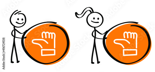 Orange stickman, compliments oke like hand thumb up or thumbs down Funny okay or super good icons Flat vector okey hands Unlike or dislike day. Don't, Dont or yes, no finger. Cartoon stick figures man