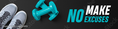 Obraz na plátně Motivational fitness header - Make no excuses