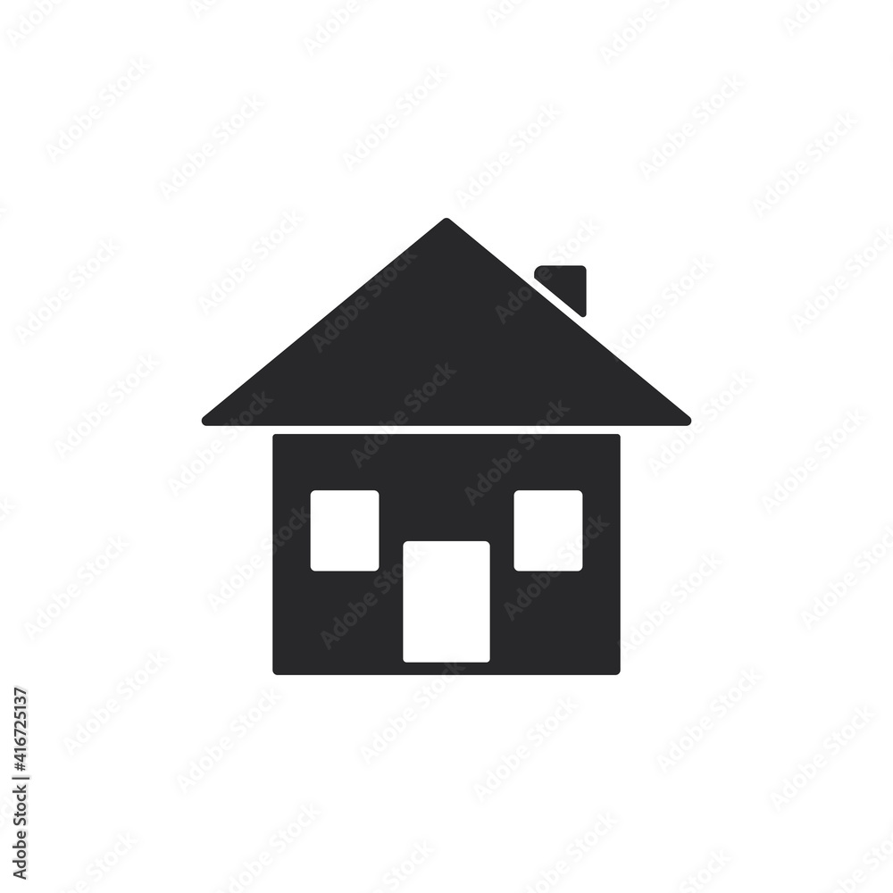 House icon. Building outline symbol. Real estate shape. Home silhouette sign. Vector isolated on white House icon. Building outline symbol. Real estate shape. Home silhouette sign. Vector isolated on white