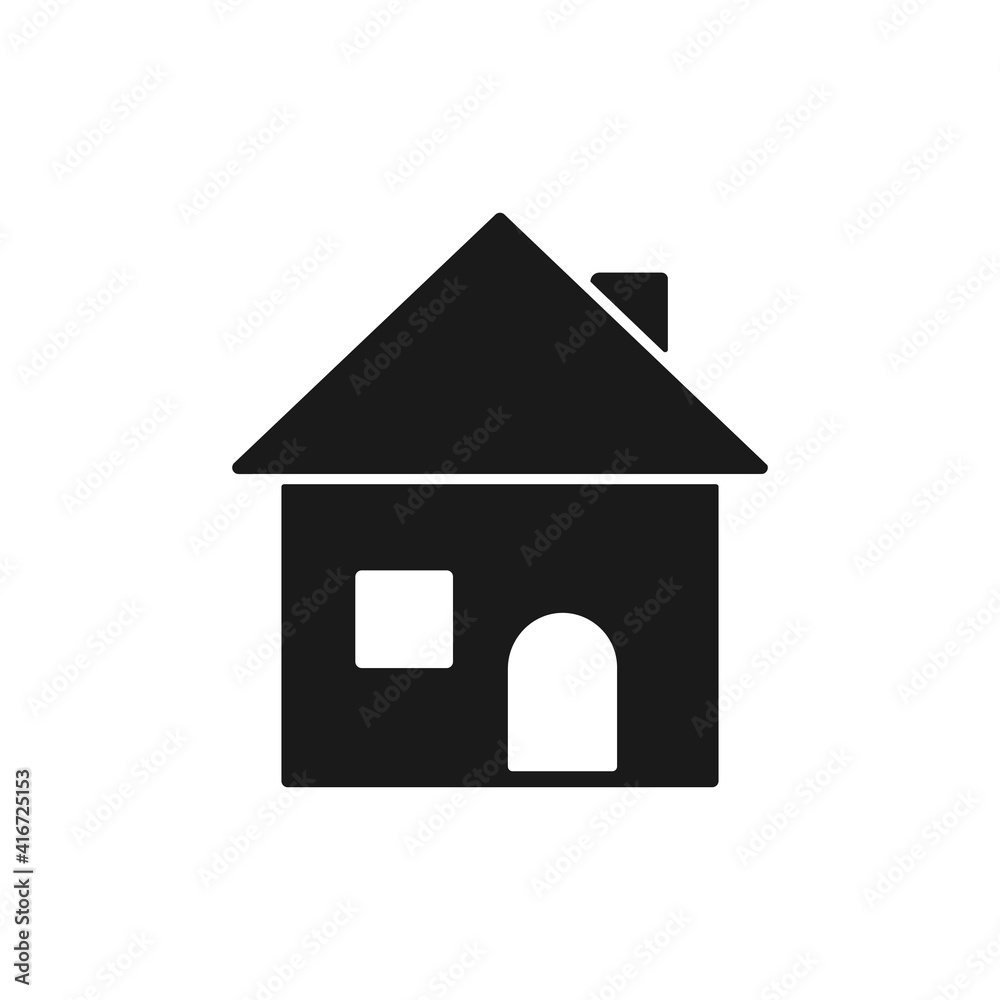 House icon. Building outline symbol. Real estate shape. Home silhouette sign. Vector isolated on white House icon. Building outline symbol. Real estate shape. Home silhouette sign. Vector isolated on white