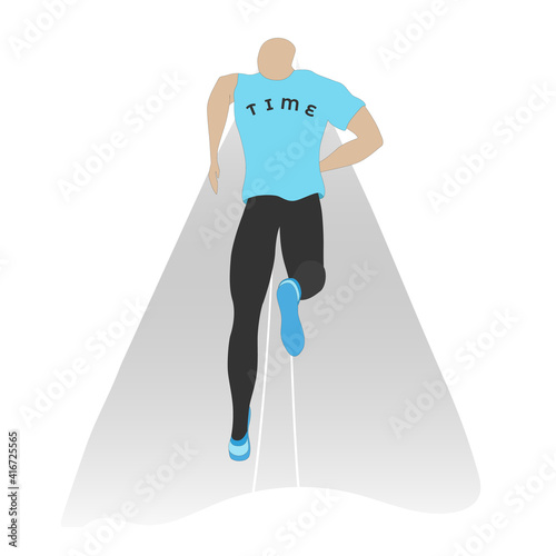 Athletic Man with the Time word on the t-shirt