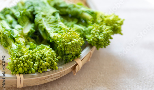 茹でる前の菜の花