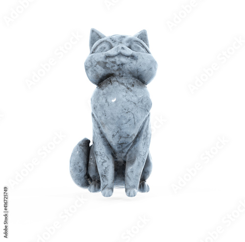 3D rendered images of cat statue