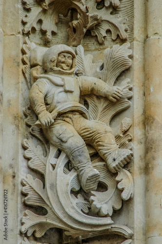 astronaut carved in stone