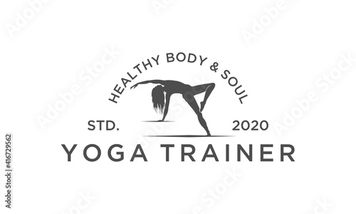 Logo Pilates Woman Silhouette