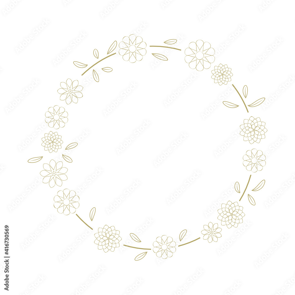 Golden flowers, vector