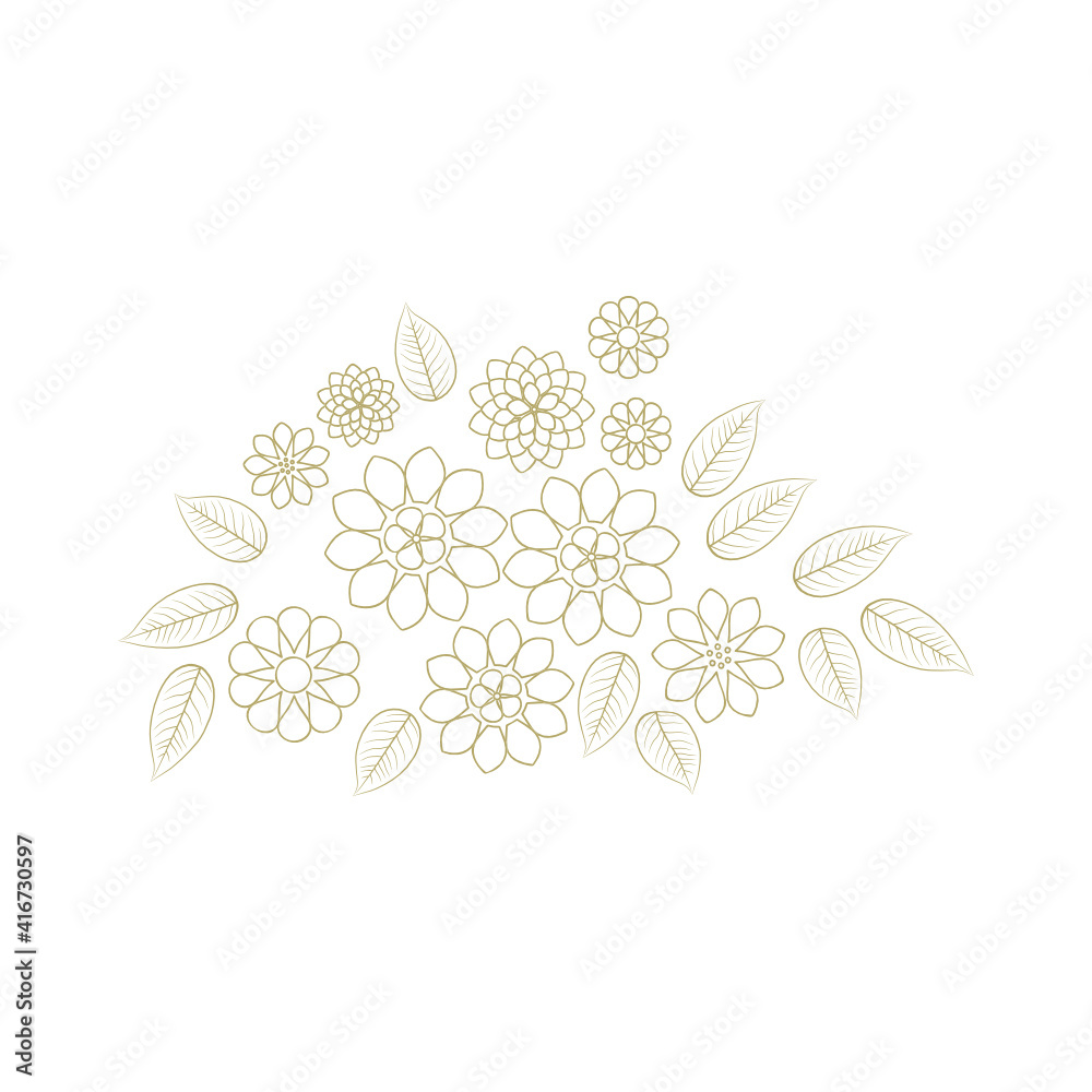 Golden flowers, vector Golden flowers, vector