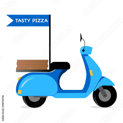 Tasty pizza delivery service , online order tracking, delivery home and office. Scooter delivery. Shipping.