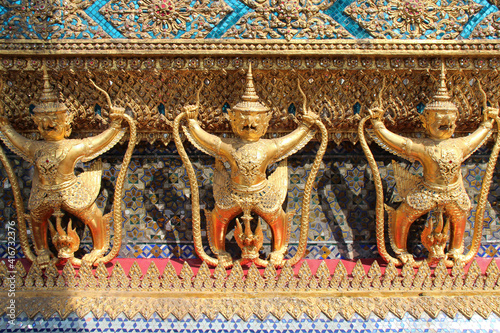 buddhits temple (wat phra kaeo) at the royal palace in bangkok in thailand photo