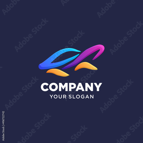 Illustration vector graphic of Turtle logo. 
full color gradation style. Design inspiration. Fit to your Business, community, etc