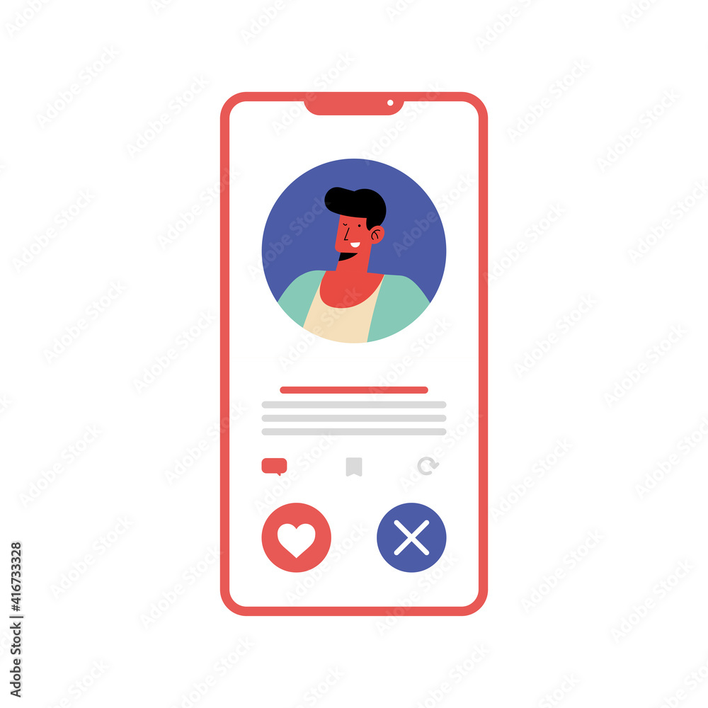 smartphone with man profile love app online smartphone with man profile love app online