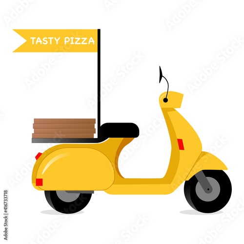Tasty pizza delivery service , online order tracking, delivery home and office. Scooter delivery. Shipping.