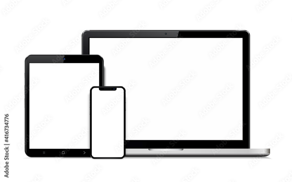 Responsive design laptop, tablet and smartphone screen Responsive design laptop, tablet and smartphone screen