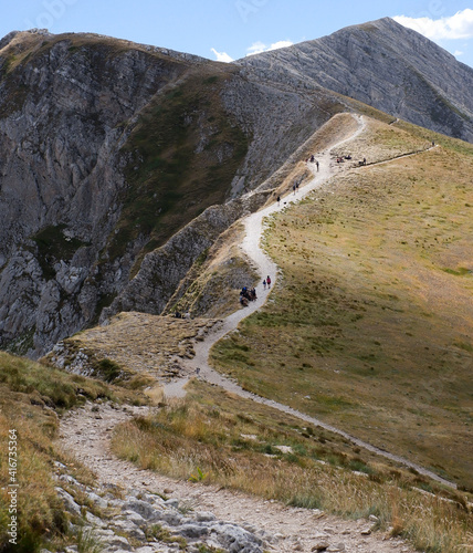 Hiking trail on Mount Aquila, Italy, in Summer 2020 photo