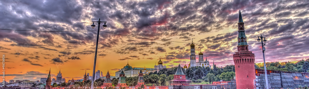 Moscow, Kremlin at dusk, HDR Image