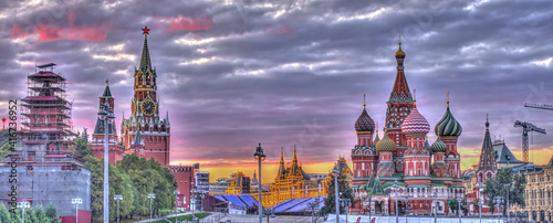 Moscow, Red Square at dusk, HDR Image
