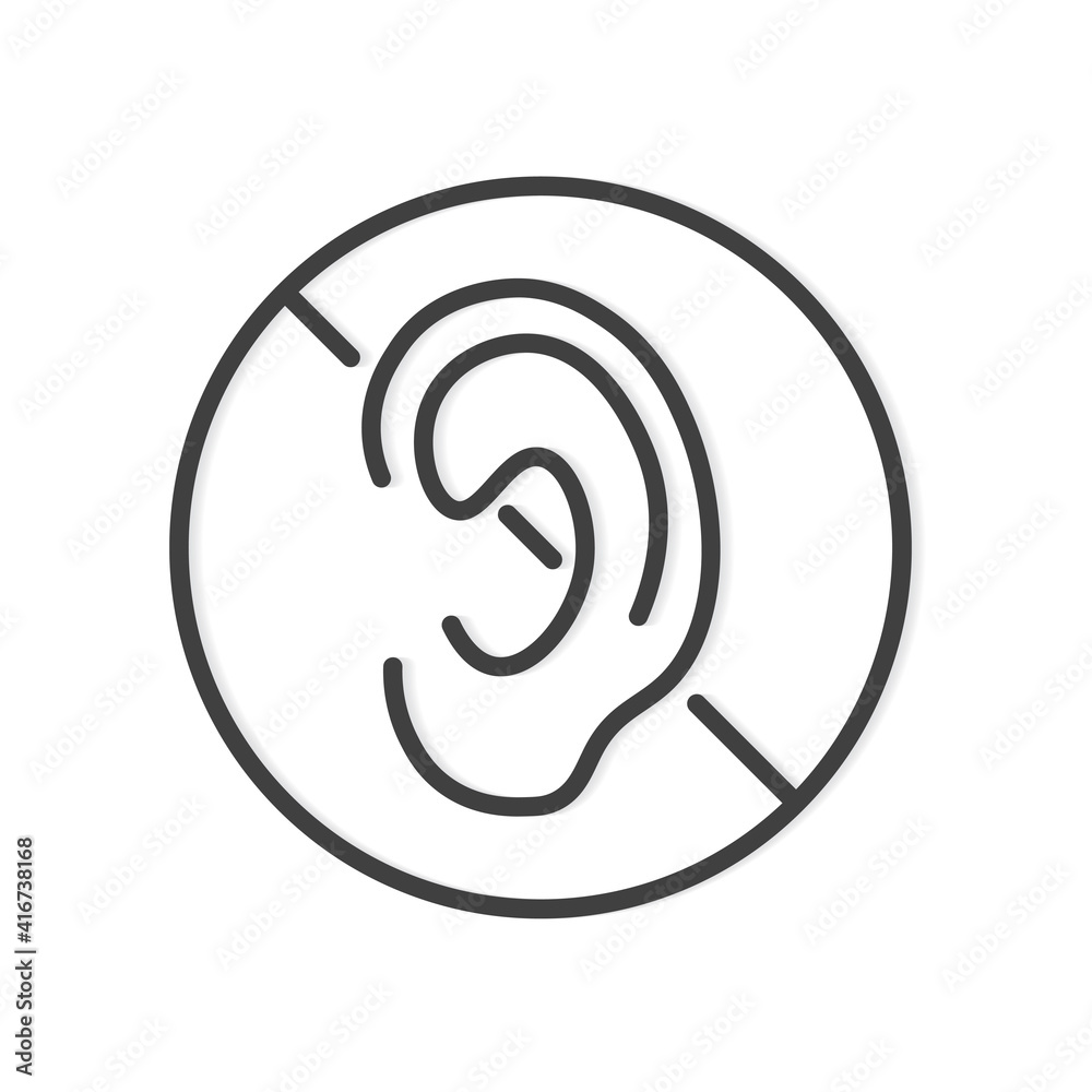 deafness, mute sign- vector illustration deafness, mute sign- vector illustration