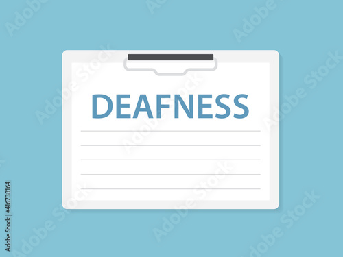 deafness written in hospital patient card - vector illustration