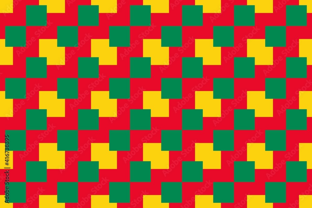 Simple geometric pattern in the colors of the national flag of Benin Simple geometric pattern in the colors of the national flag of Benin
