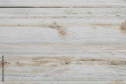 White old wooden plank wall painted with patina