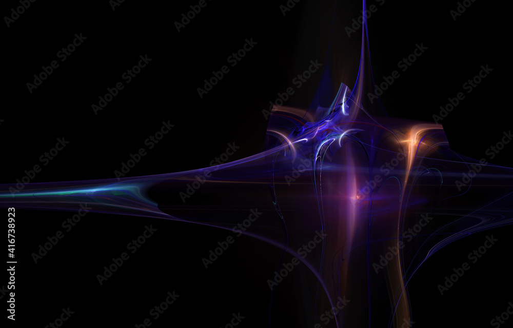 Abstract fractal art background illustration space geometry.