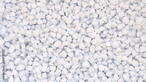Abstract digital background with heap of white chunks