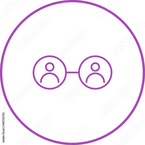 Unique Social Circle Line Vector Icon