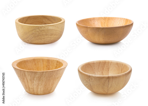 wood bowl isolated on white