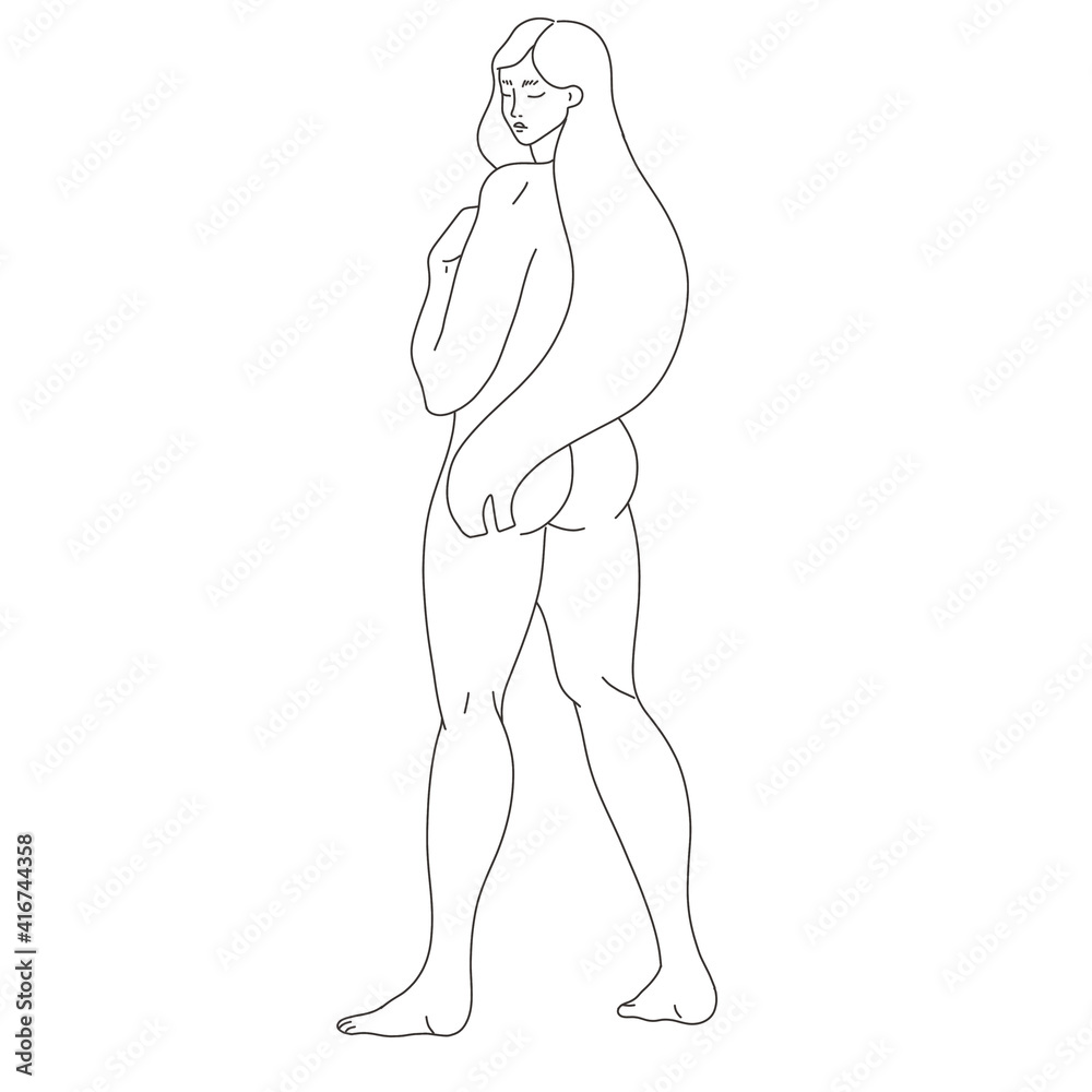 Woman body. Raster line illustration of a female. Raster woman for creating fashion prints, postcard, wedding invitations, banners, arrangement illustrations, books, covers. Woman body. Raster line illustration of a female. Raster woman for creating fashion prints, postcard, wedding invitations, banners, arrangement illustrations, books, covers.